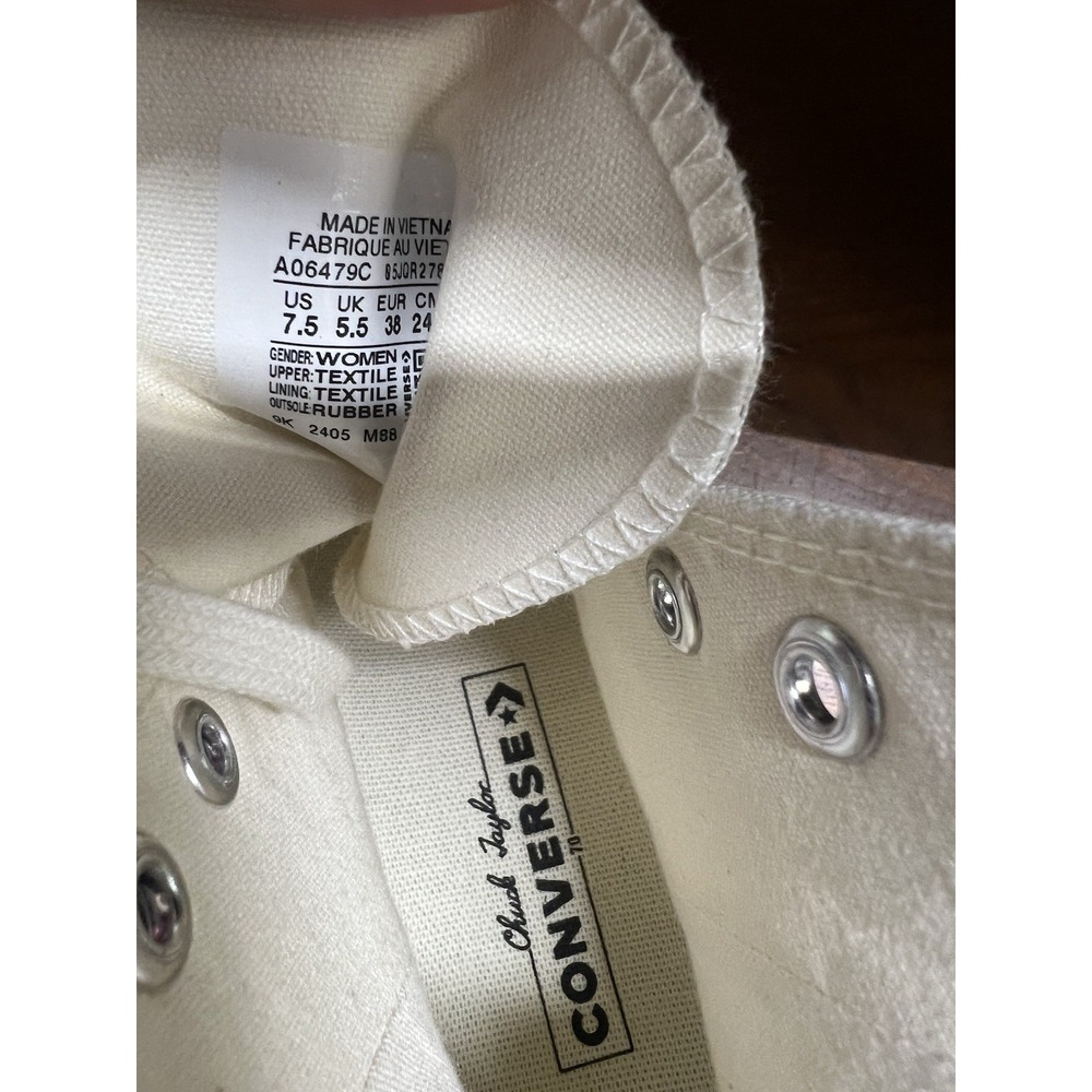 Converse Chuck 70 De Luxe Wedge Egret Women's Size 7.5 Platform Shoes NEW - Picture 10 of 10